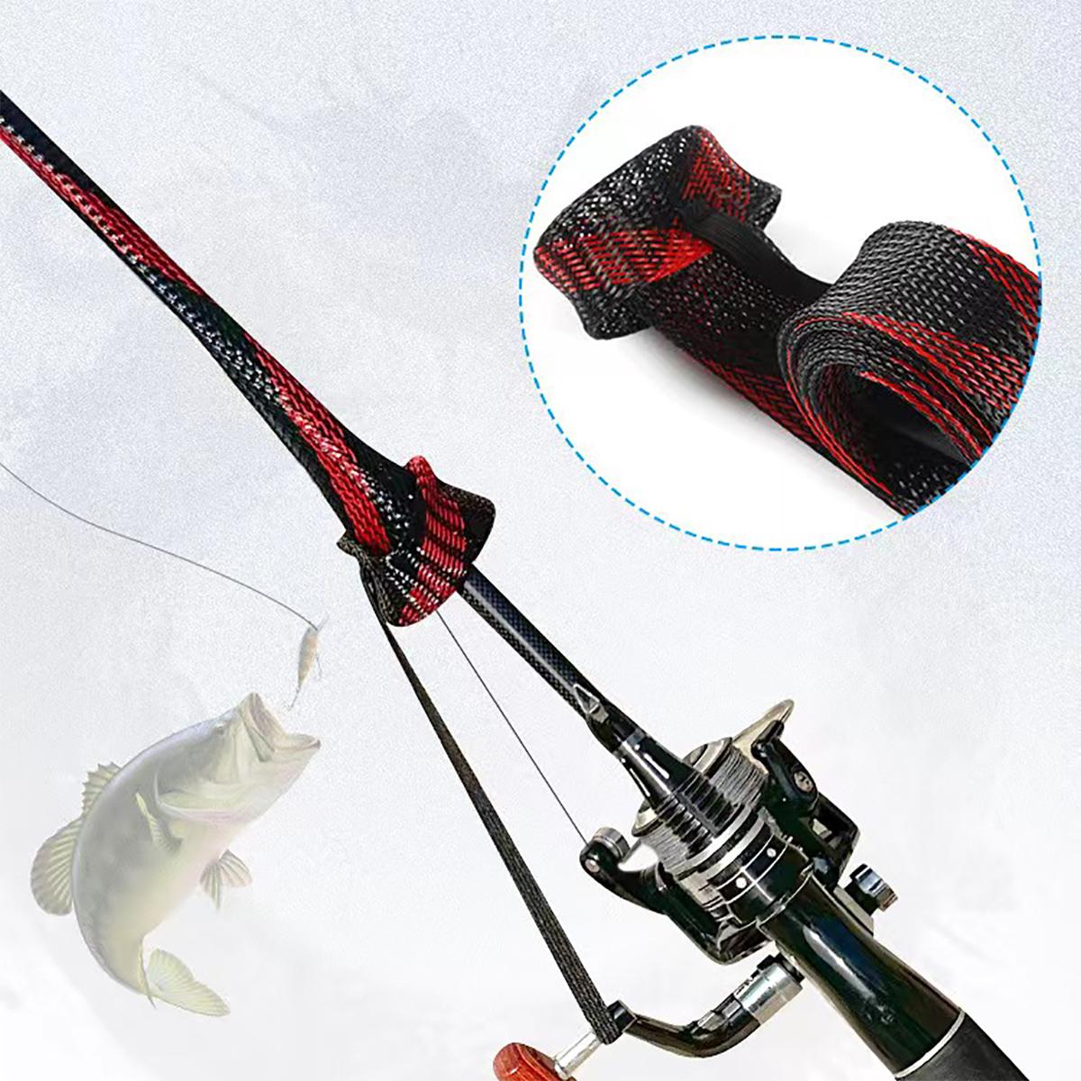 Fishing Rod Spinning - 釣り竿編みネット保護カバー釣り道具スピニングキャスティングアイスフィッシングロッドソックスグローブ釣り用に最適