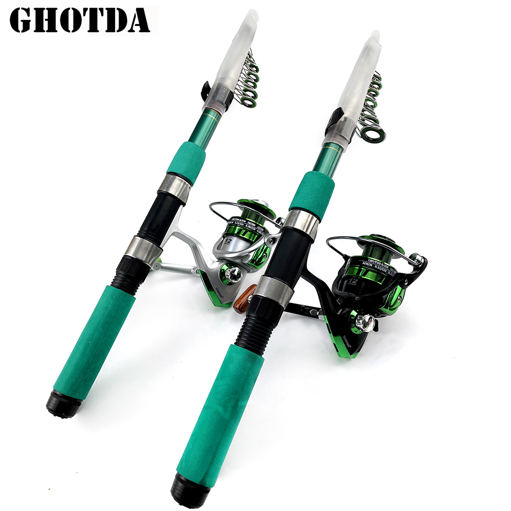Fishing Rod Combo - 海での持ち運びに便利な釣り竿,鯉釣りに適したアクセサリーのセット,ブレーキ付き,6kg,2.1-3.6m