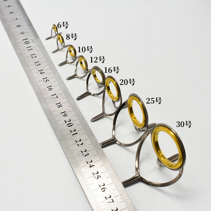 Fishing Rod Guide Replacement - 8個入り釣り道具ステンレス鋼修理キットセット釣り竿ガイドリングチップ釣り竿サークルリングアイガイドワイヤーループ