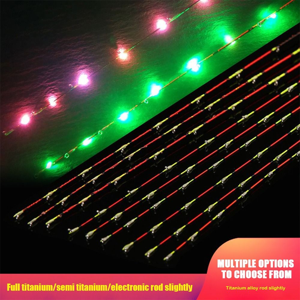 Fishing Rod Tip Replacement - 55 センチメートル LED ハーフチタン/フルチタンボート/いかだロッド先端スペアソフトテールハーフチタン合金修理部品交換釣竿先端
