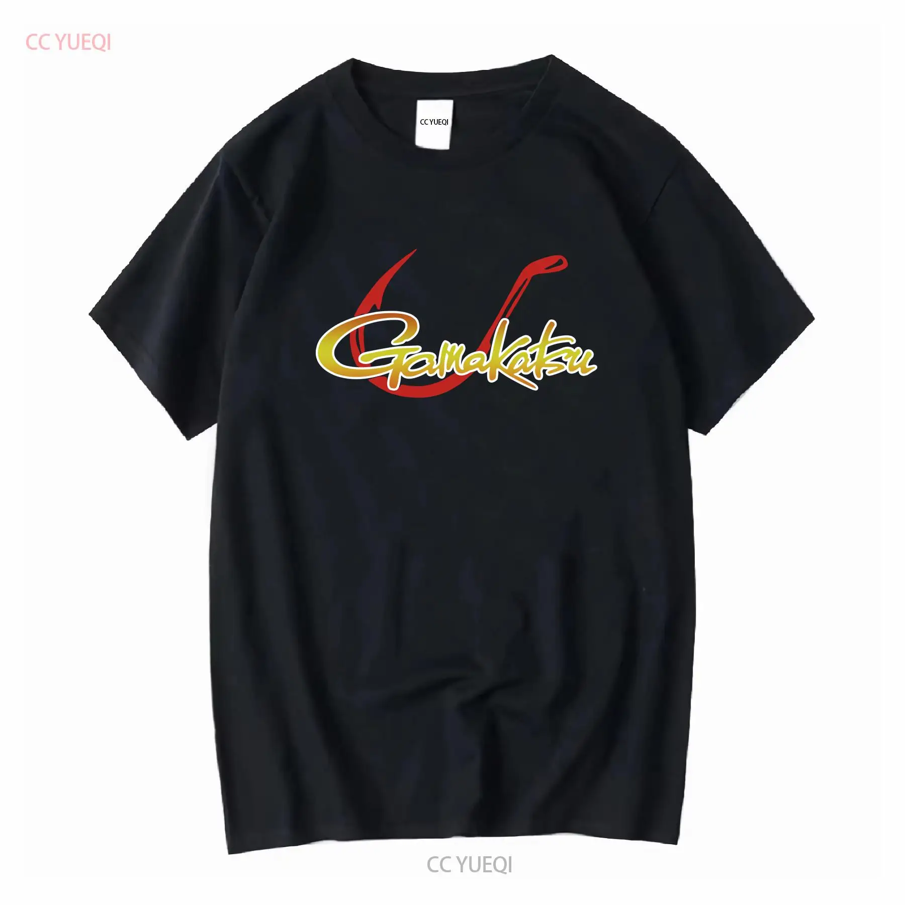 Fishing Rod Boat - がまかつ フィッシング ロゴ メンズ Tシャツ S