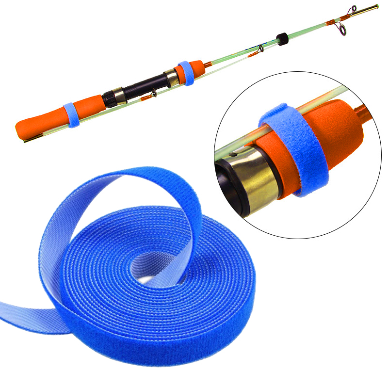 Fishing Rod Repair Kit - 1 メートル 5 メートル釣竿ネクタイホルダーストラップベルトサスペンダーファスナーフックループケーブルコードネクタイベルト釣りツールアクセサリーガジェット