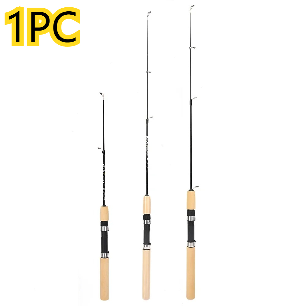 Fishing Rod Ice - 60/80/100 センチメートル氷釣り竿ポータブルカーボン魚竿軽量川快適なグリップエビ釣り竿ルアー釣り竿 F