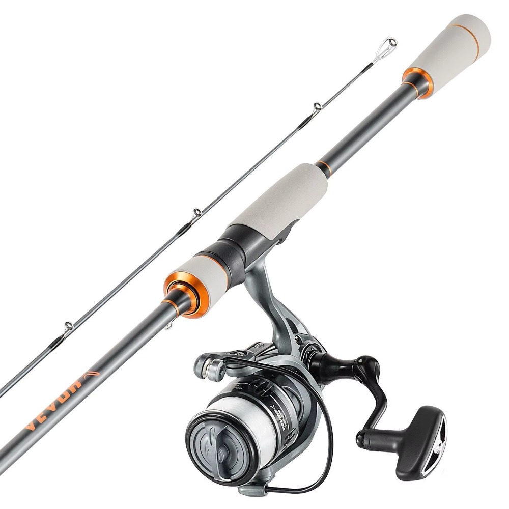 Fishing Rod Combo - カーボンファイバー製バス釣り竿コンボ 6.5フィート ツーピースロッド 6+1ボールベアリング ステンレススチールガイド セラミックロッド