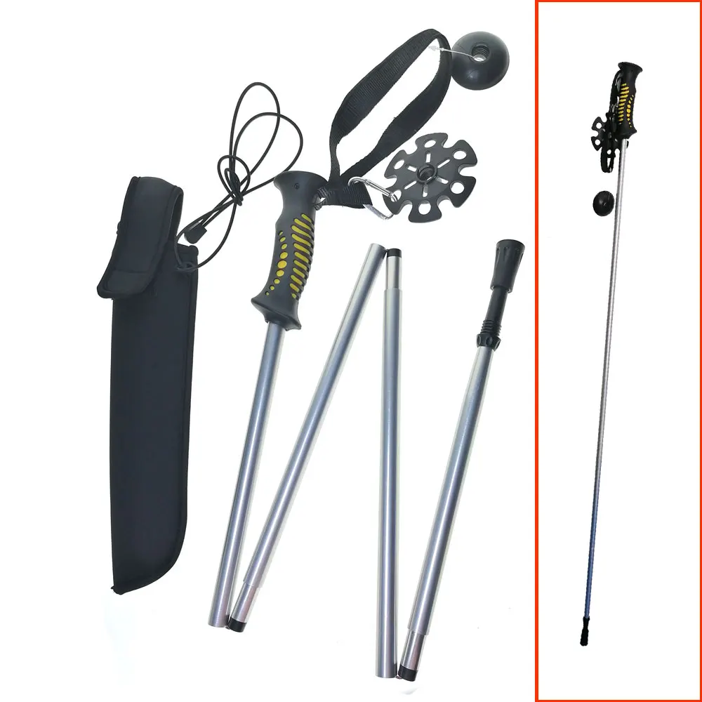 Fishing Rod Fly - 139cm折りたたみ式金属噴霧器,軽量フライフィッシングロッド,ポーチ付き屋外釣りアクセサリー
