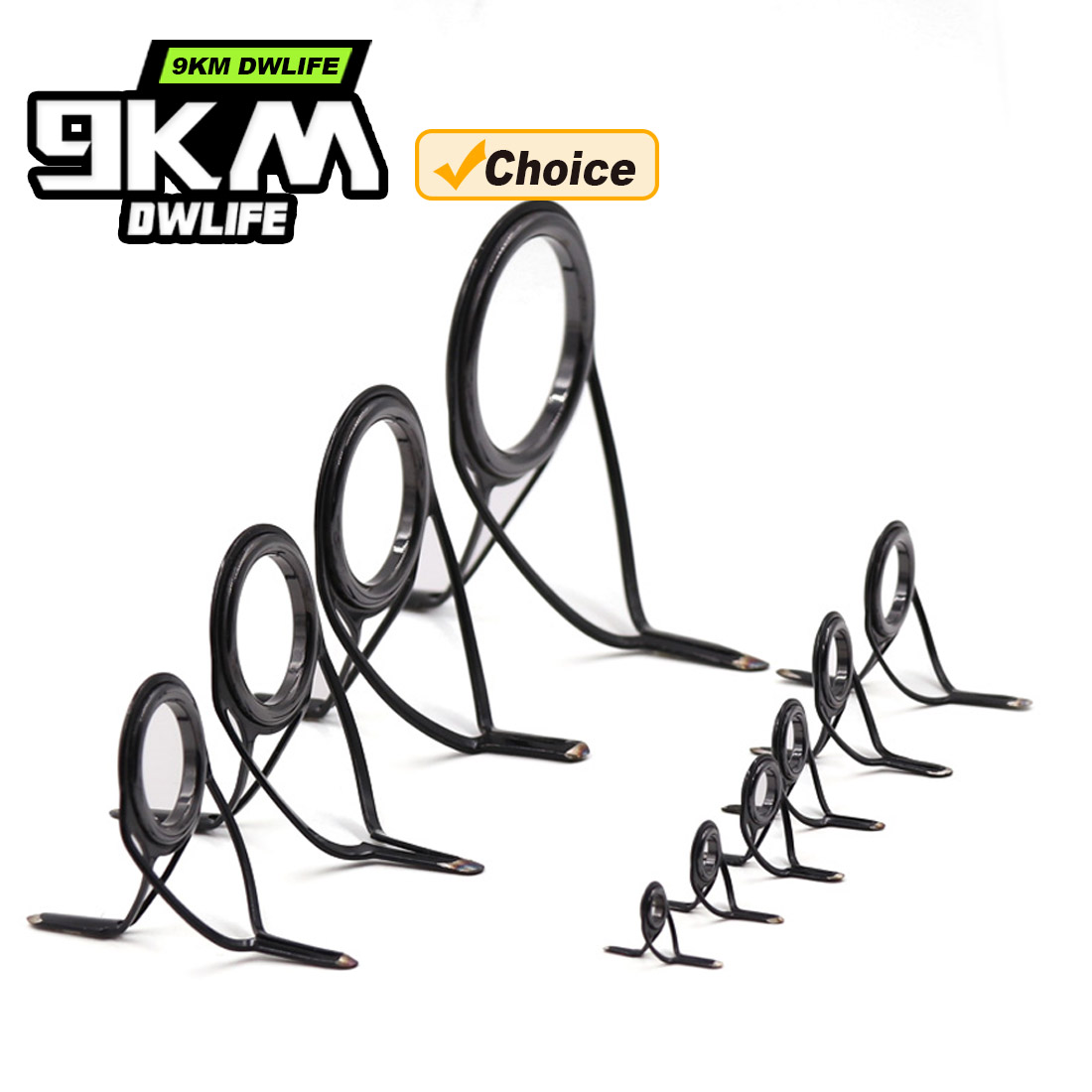 Fishing Rod Spinning - 9KM OB カーブドロッドガイドキット 10個入り ダブルフット フィッシング