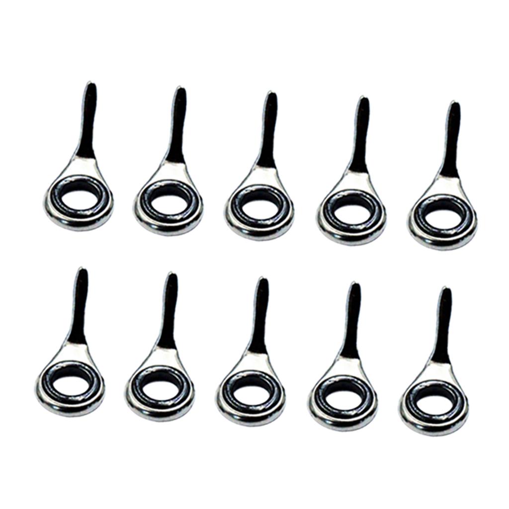 Fishing Rod Tip Replacement - 伸縮式釣り竿ガイド10個セット 釣り糸ガイドアイセット チップトップ修理キット 釣りアクセサリー4 # 5