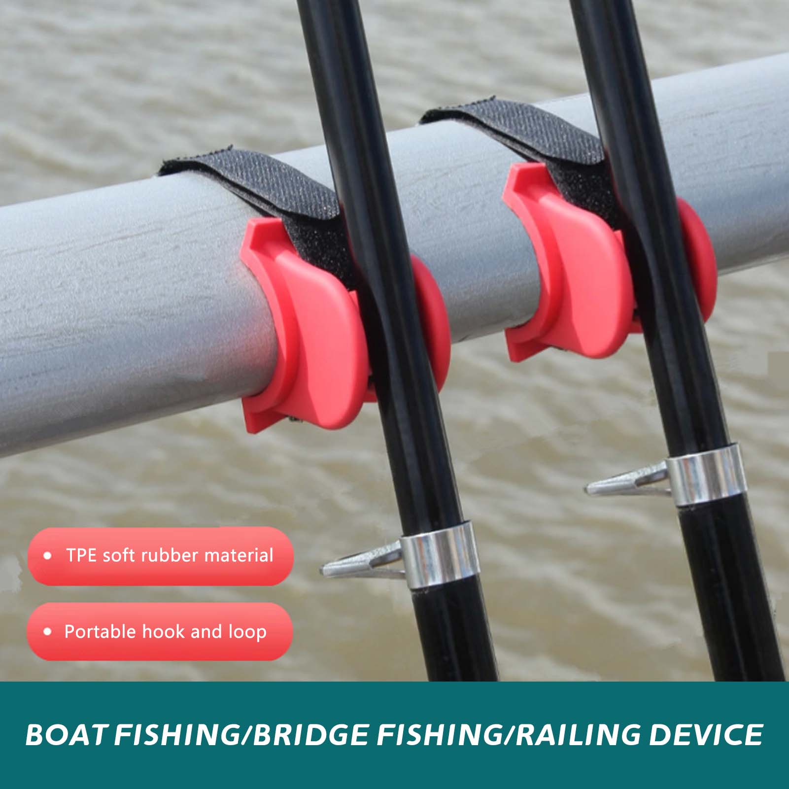 Fishing Rod Holder - U字型ボート釣り竿ホルダー、頑丈な構造、TPE釣り餌キーパー、カヤック、マリンフィッシングに最適