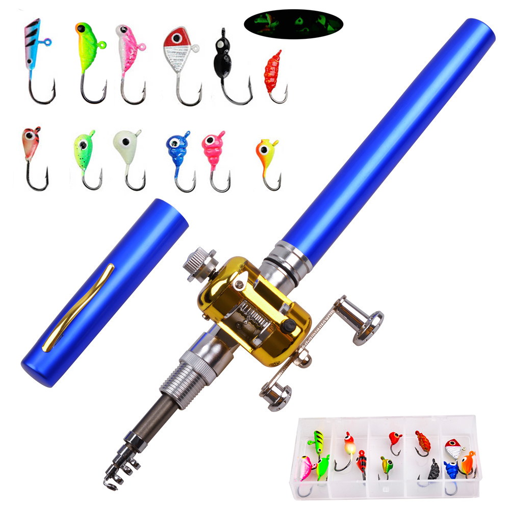 Fishing Rod Ice - ミニ伸縮式釣り竿,釣り道具,リール,12ユニット