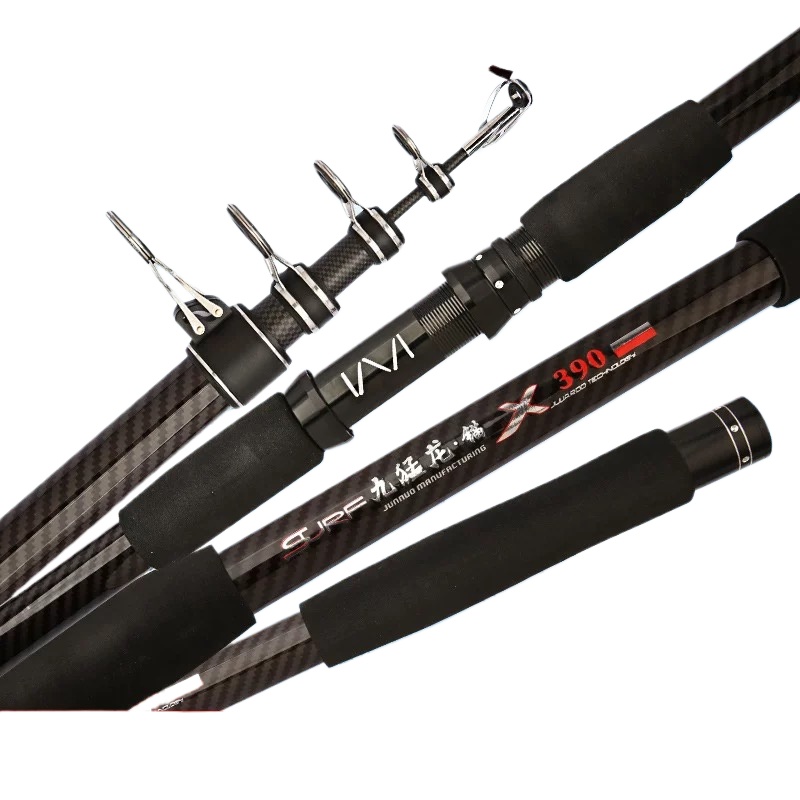 Fishing Rod Surf - 3.6M-4.5M 伸縮式釣り竿 カーボン製 ポータブル スピニングフィッシングロッド ボート用