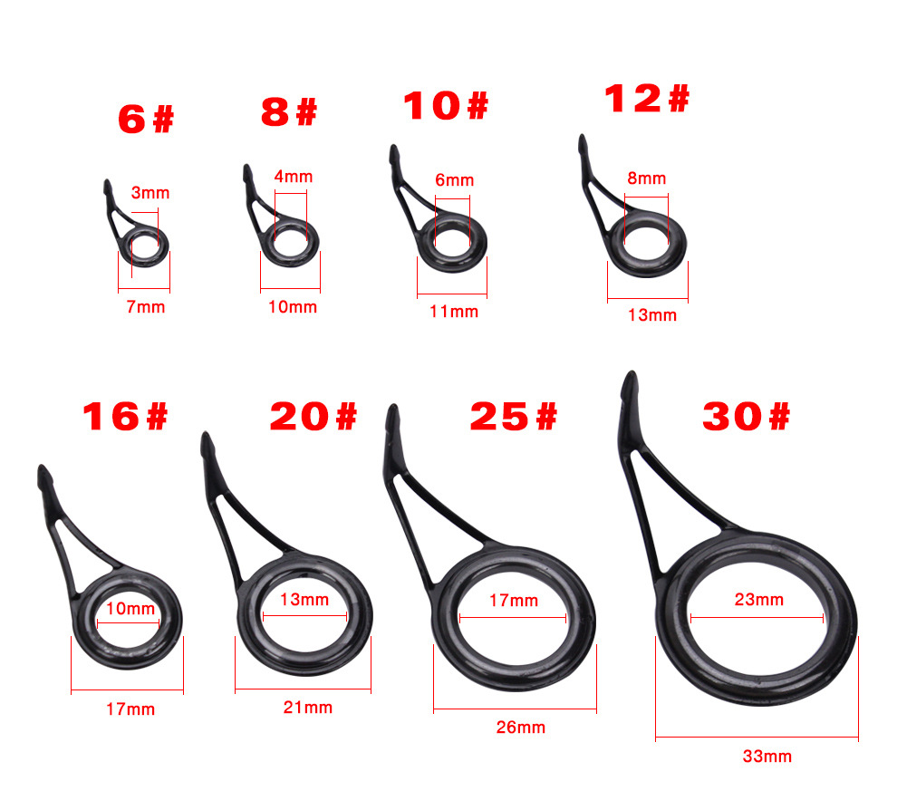 ステンレス鋼セラミック釣り竿ガイドリング、アイラインリング、 - Fishing Rod Guide Replacement のレビューと価格