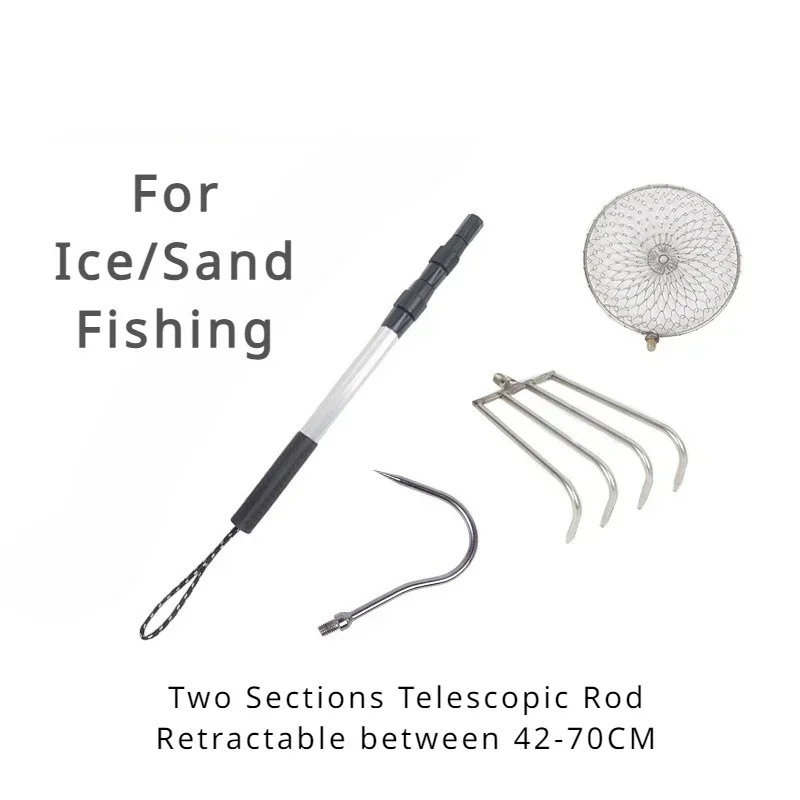 ステンレス鋼伸縮ロッド格納式ハロースペードフックアイススクー - Fishing Rod Ice のレビューと価格