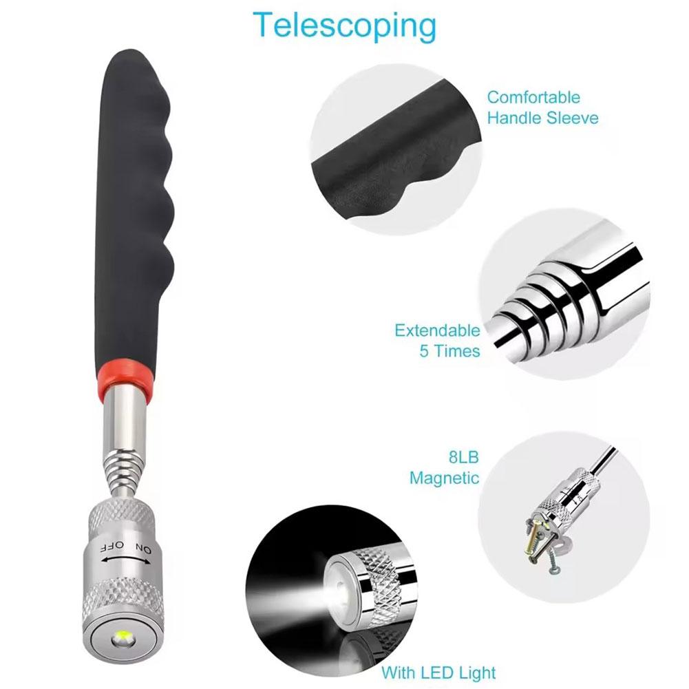 伸縮式磁気ペン LEDライト付き 拡張可能なピックアップロッ - Fishing Rod Telescopic のレビューと価格