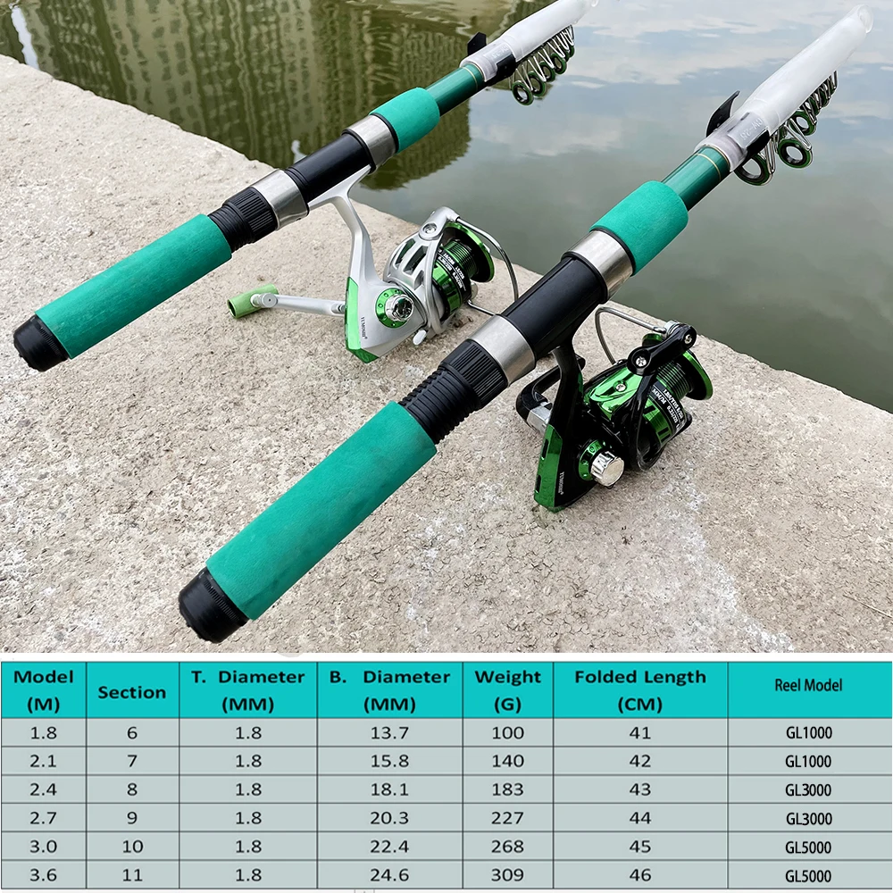 海での持ち運びに便利な釣り竿,鯉釣りに適したアクセサリーのセ - Fishing Rod Combo のレビューと価格