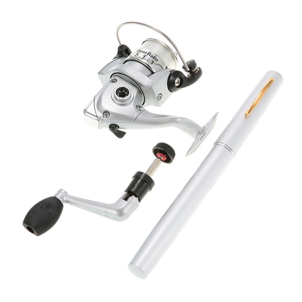 ポータブル伸縮式ポケット釣り竿 軽量シルバーペン釣り竿 ミニ - Fishing Rod Fly のレビューと価格