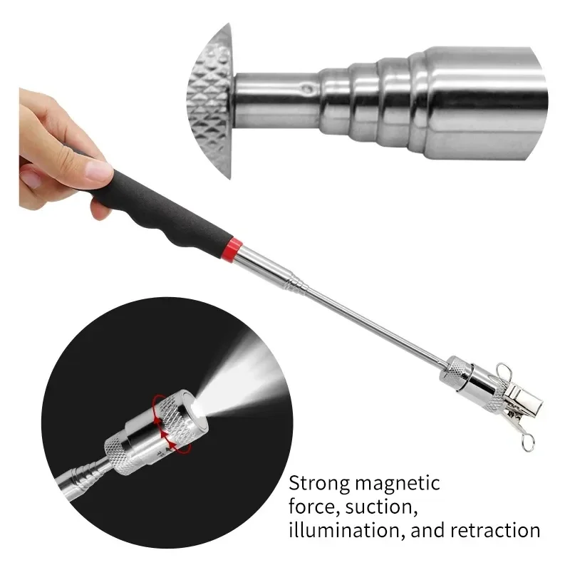 LEDライト付き伸縮式磁気ペン拡張可能なピックアップロッドミ - Fishing Rod Telescopic のレビューと価格