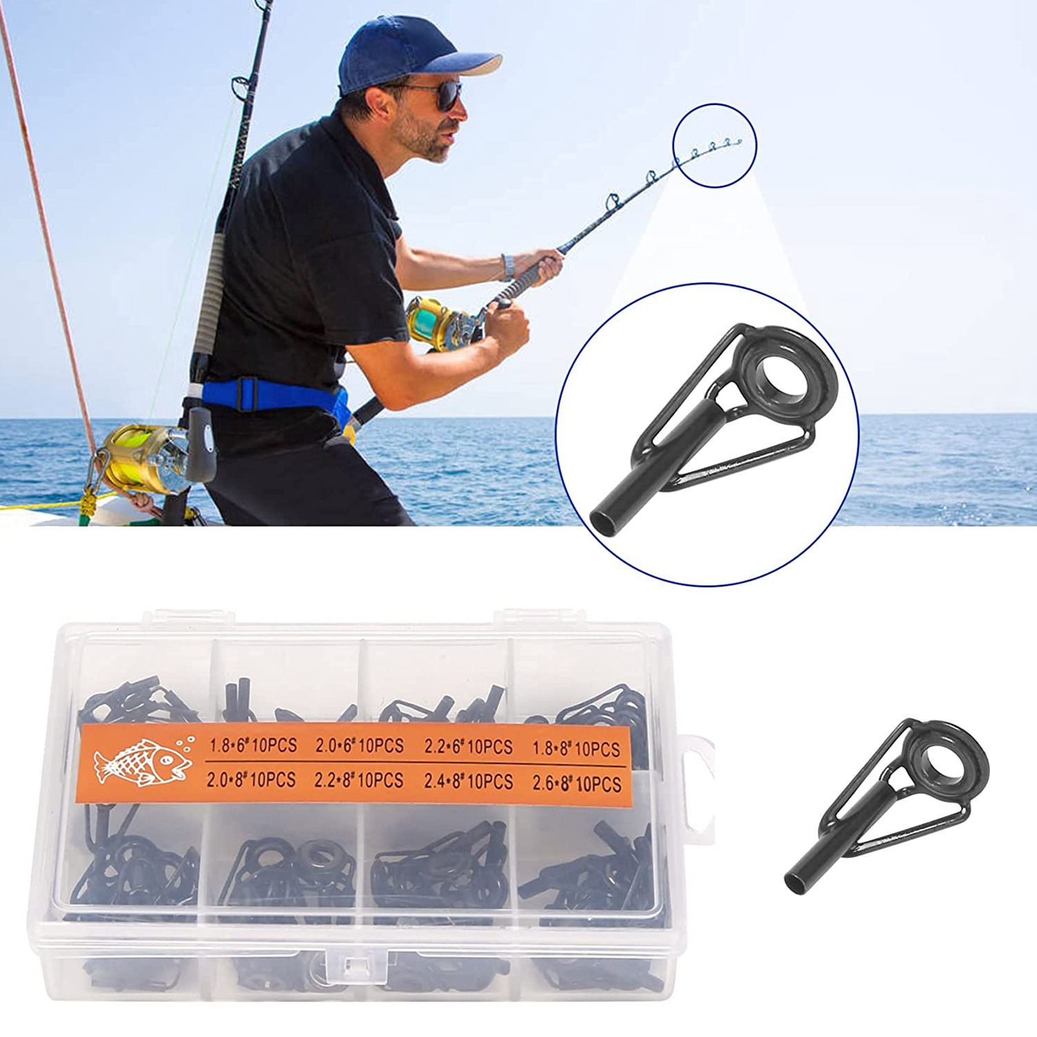 A69P-80 ピース釣り竿先端修理キット淡水海水ロッド用ス - Fishing Rod Tip Replacement のレビューと価格