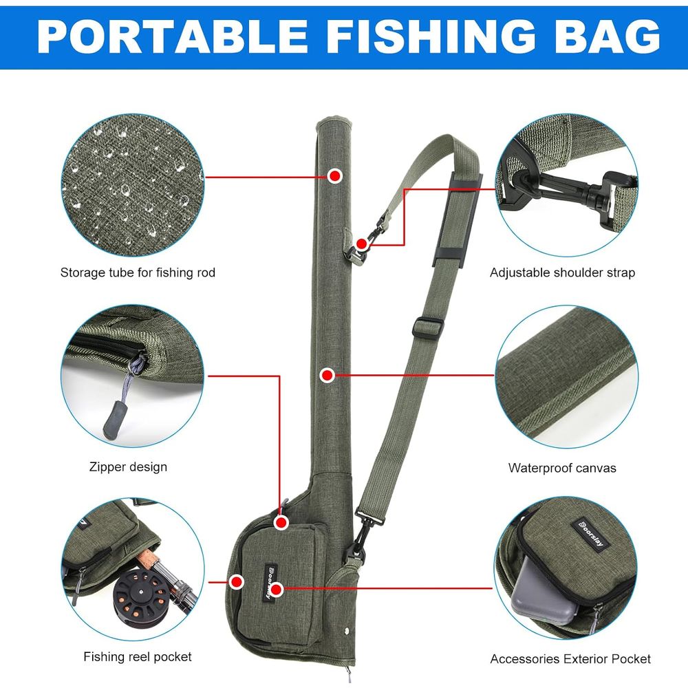 ポータブル釣りキット：釣り竿、キャリア、バッグ、ケースのコン - Fishing Rod Case のレビューと価格