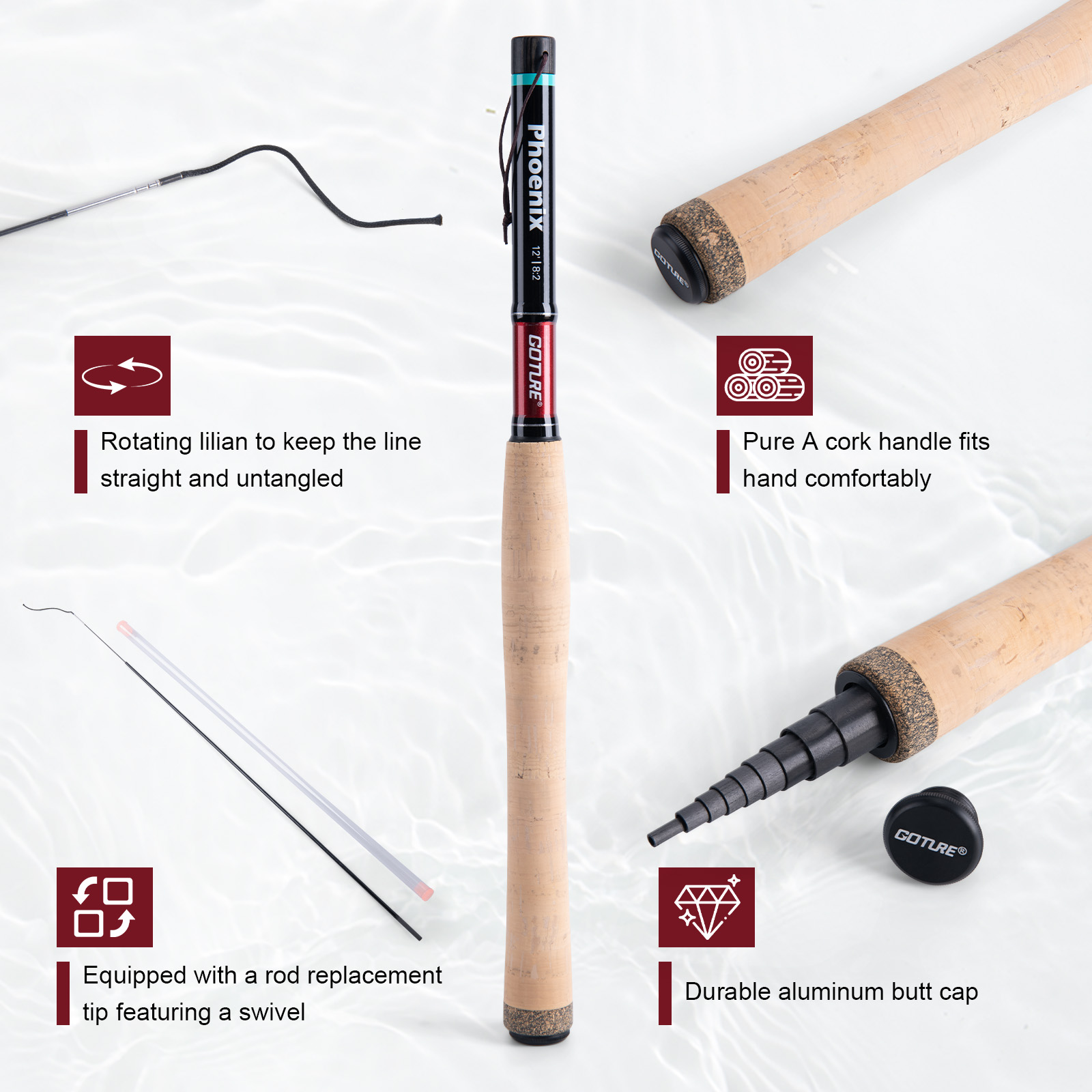 Goture 釣り竿コンボ フライフィッシング テンカラロッ - Fishing Rod Fly のレビューと価格