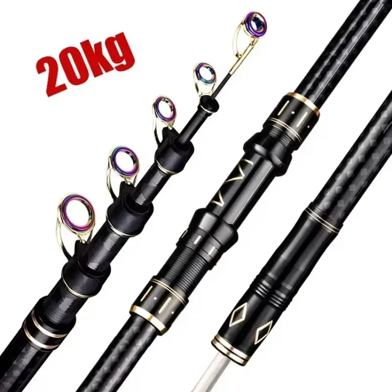 2.1m 2.7m 3.6m 4.5m 伸縮式釣り竿 高炭素 - Fishing Rod Surf のレビューと価格