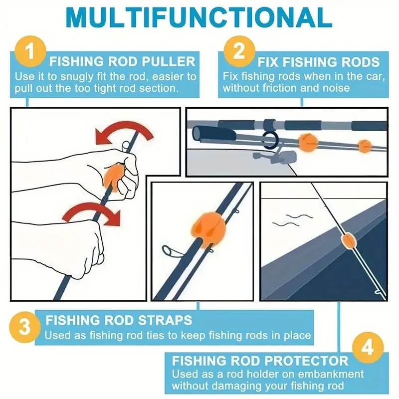2 個ロッドボール保持クリップロッドホルダー保護カバーロッド - Fishing Rod Case のレビューと価格