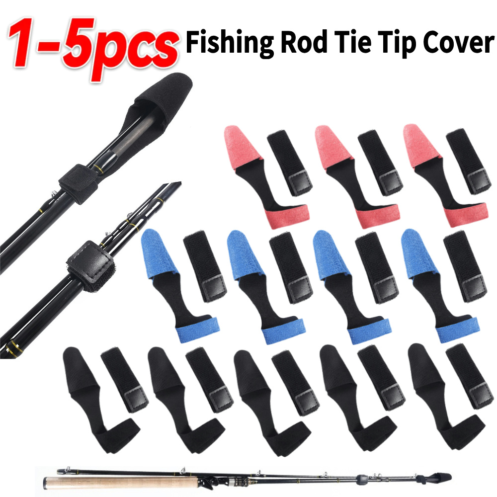 1-5 個釣竿ネクタイ先端カバー高弾性テープ保護スリーブ釣竿 - Fishing Rod Case のレビューと価格