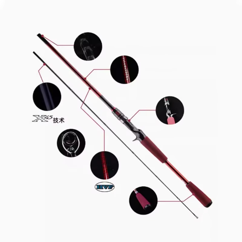 カーボンファイバールアーフィッシングロッド 湖・川用 ベイト - Fishing Rod Spinning のレビューと価格