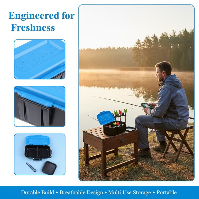 ポータブル釣り用ルアーボックスケース、活餌、フック、ミミズ用 - Fishing Rod Case のレビューと価格