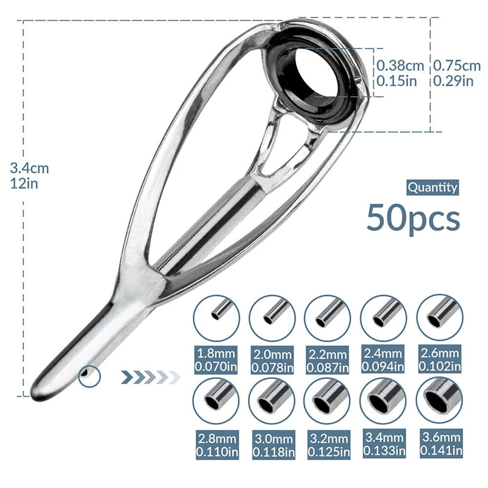 THKFISH 50個 釣り竿ガイド チップ トップ修理キッ - Fishing Rod Guide Replacement のレビューと価格