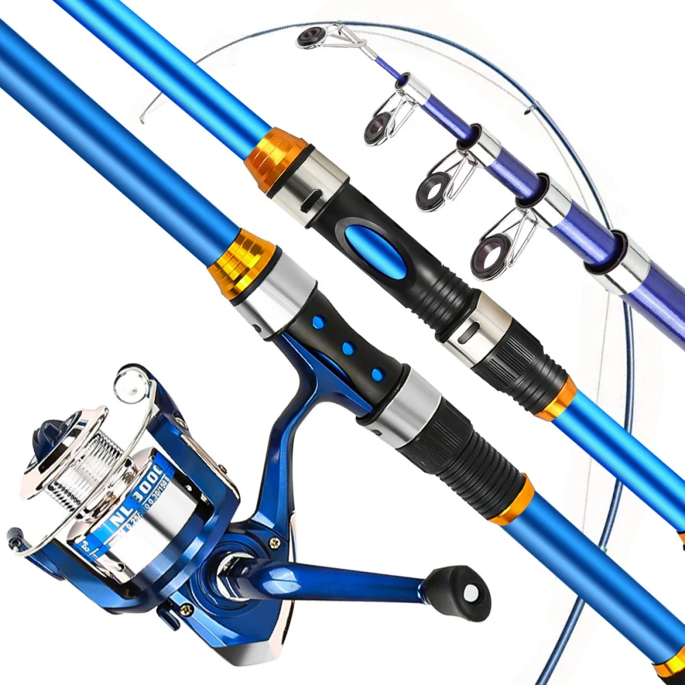 2.1-3.6M 伸縮式ガラス繊維釣竿セット リール & ア - Fishing Rod Spinning のレビューと価格