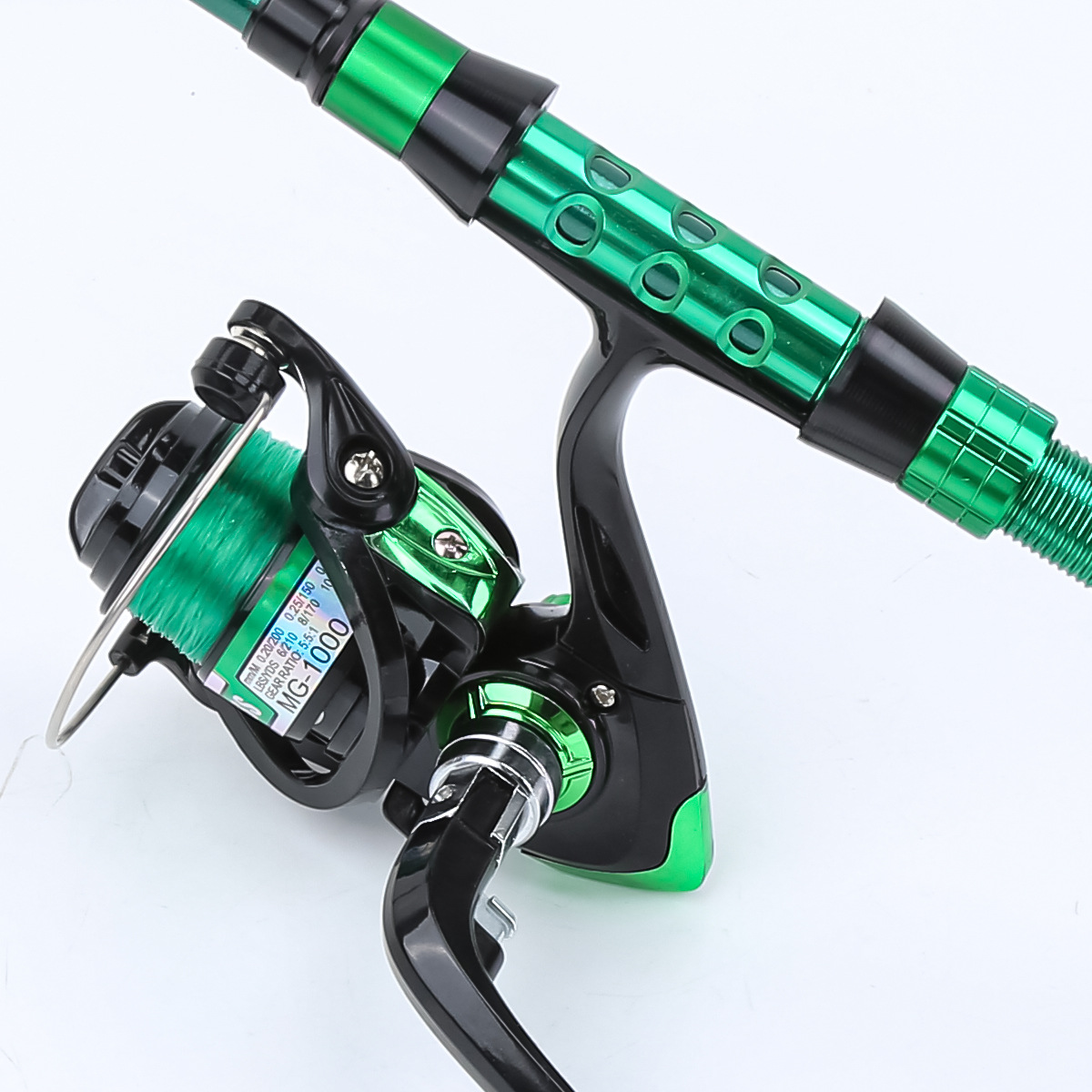 1.8メートルグリーンカーボンファイバーテレスコピックルアー - Fishing Rod Case のレビューと価格