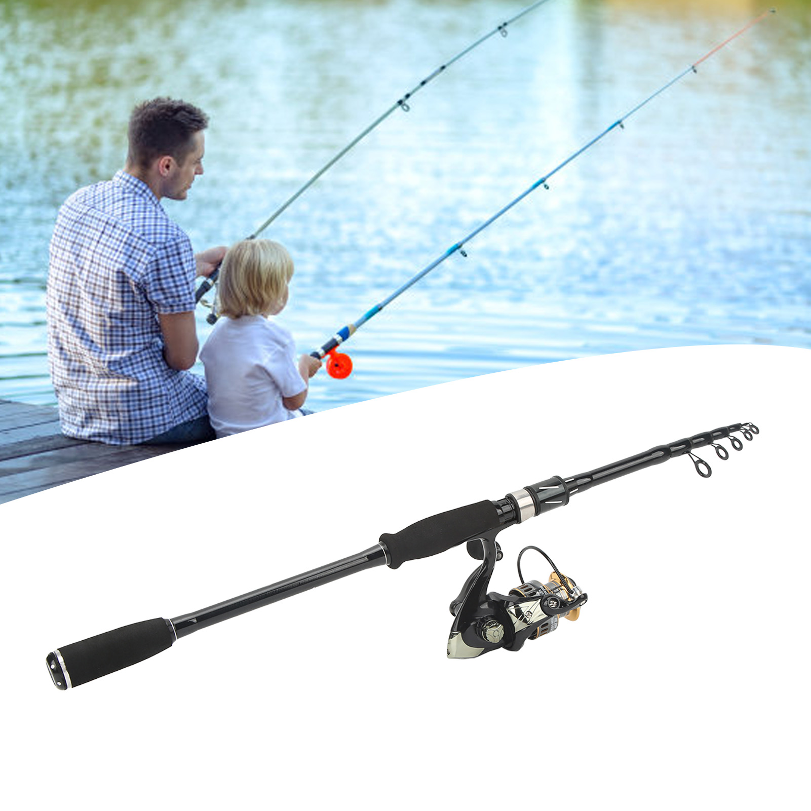 ルアー釣り竿とリールコンボフルセット 208cm カーボンフ - Fishing Rod Carbon Fiber のレビューと価格