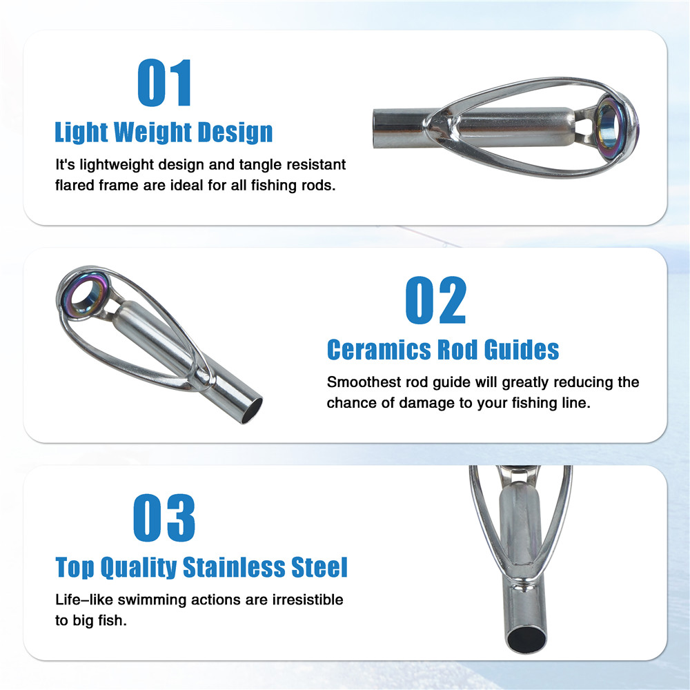 10 個釣り竿ガイドチップ修理キット 2.2 ミリメートル- - Fishing Rod Guide Replacement のレビューと価格