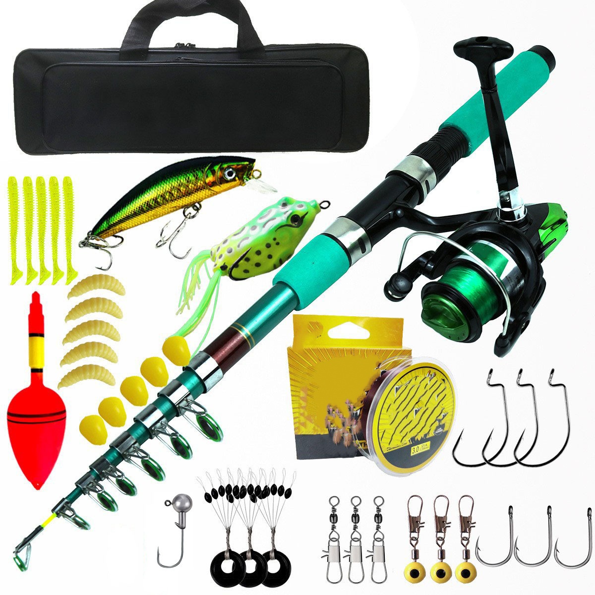 ポータブル超軽量鯉釣り用伸縮式スピニングロッドリールコンボキ - Fishing Rod Telescopic のレビューと価格